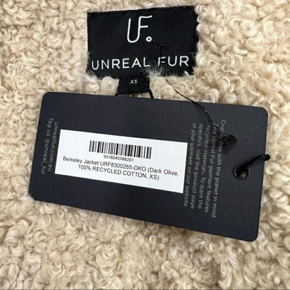 Unreal Fur Berkeley Puffer Jacket Womens corduroy olive green size XS - Picture 9 of 12